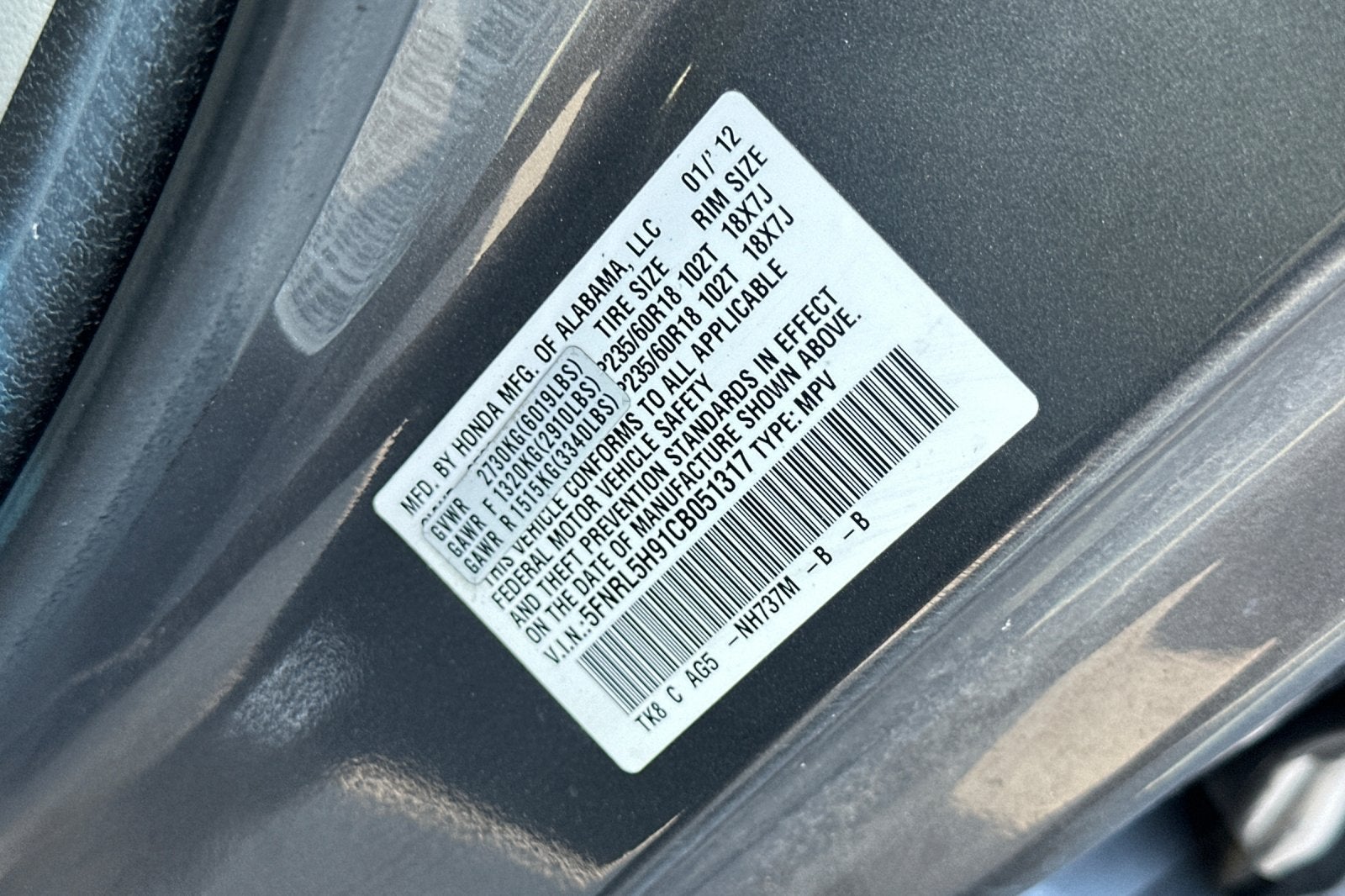 2012 Honda Odyssey Touring Elite