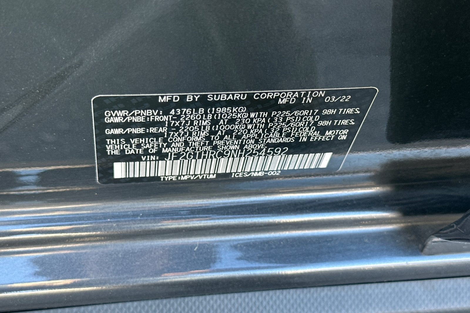 2022 Subaru Crosstrek Sport